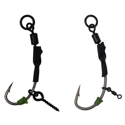 4pcs Ronnie Rig Carp Fishing Hook Combination – Sea & Carp Fishing Gear with Floating Ball Bait
