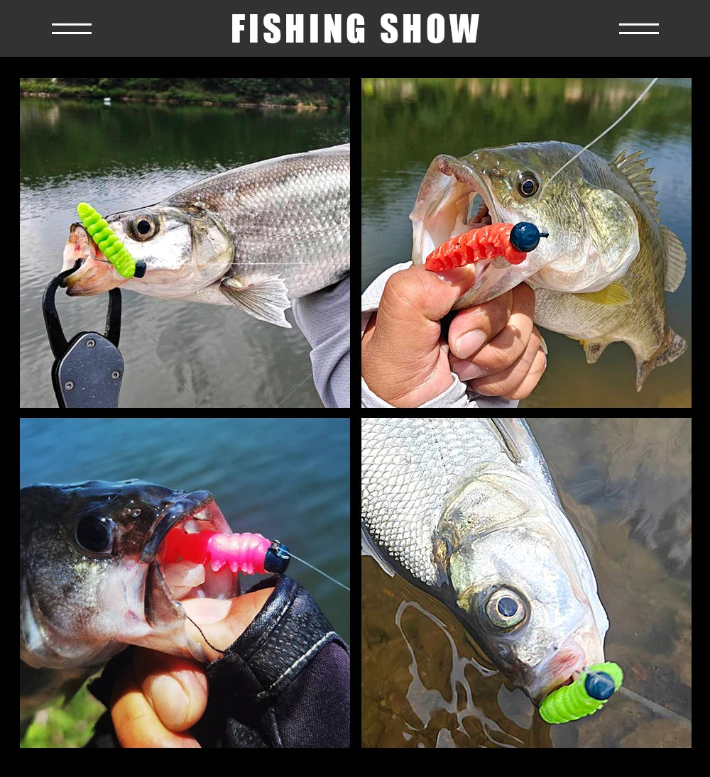 Segmented Floating Soft Worm Bait | 55mm & 80mm | 10 Colors | Saltwater & Freshwater
