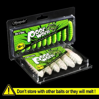Segmented Floating Soft Worm Bait | 55mm & 80mm | 10 Colors | Saltwater & Freshwater