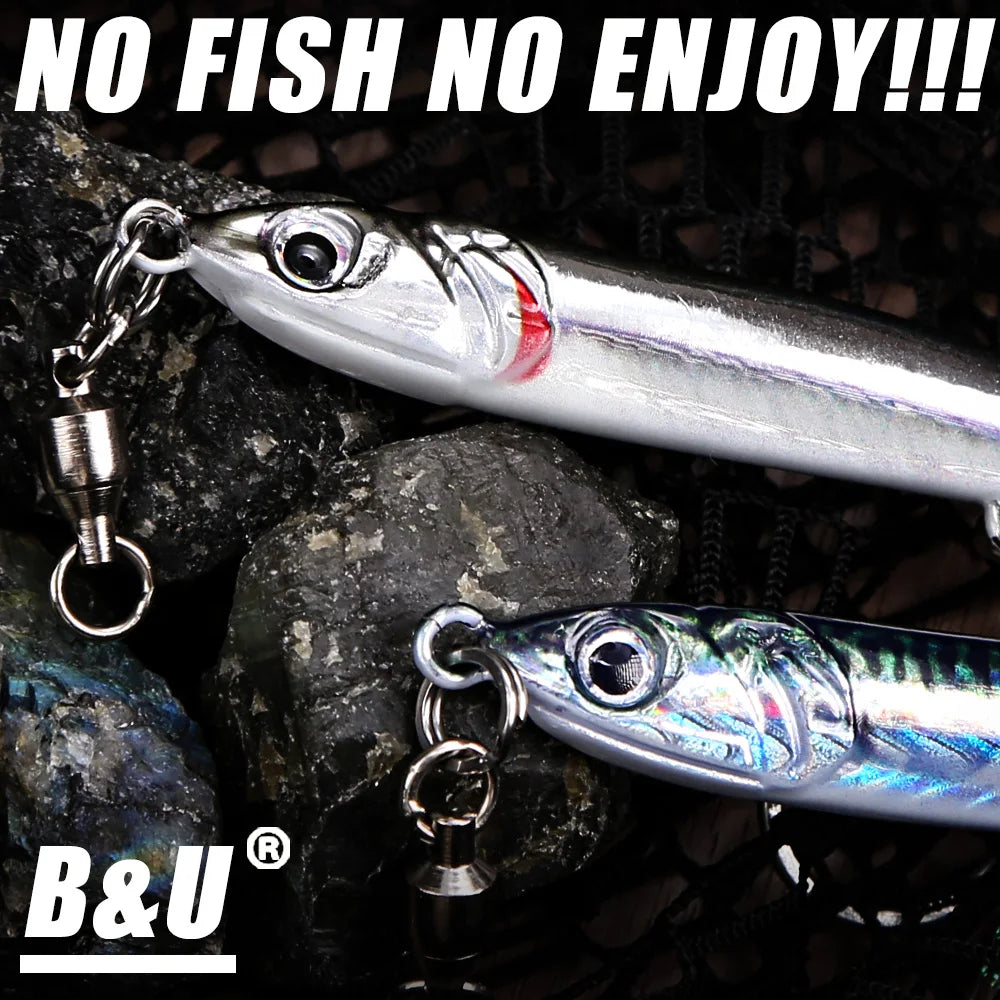 3D S-Shaped Metal Jig Lure | Fast Sinking Saltwater Fishing Spoon for Shore, Boat & Vertical Jigging | 20g–60g