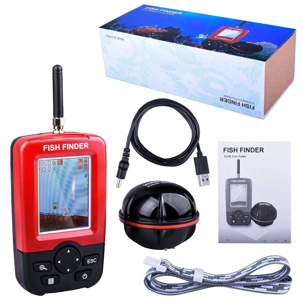 100M Portable Sonar Fish Finder – Wireless Echo Sounder with Fish Alarm