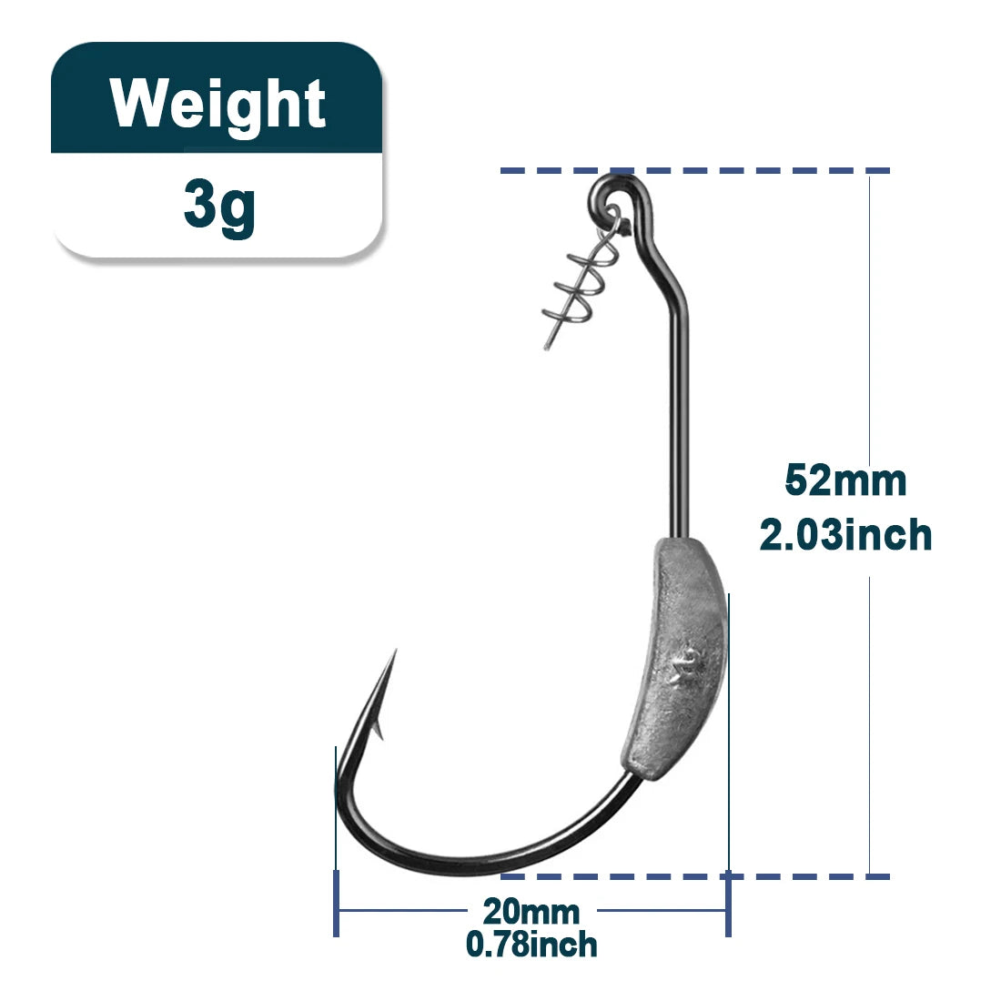 Weighted Hooks | Extra Wide Gap Offset Hooks for Bass Fishing – 2g to 9g (5 or 10 Pack)