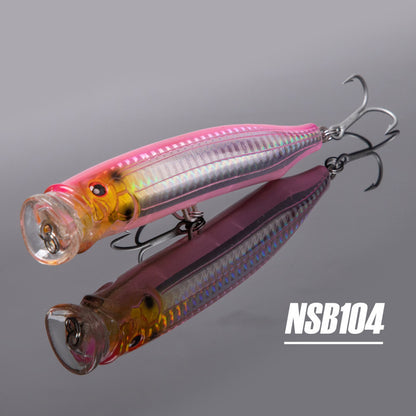 Topwater Saltwater Rattle Lure –  Floating Hard Bait with Corrosion-Resistant Hooks