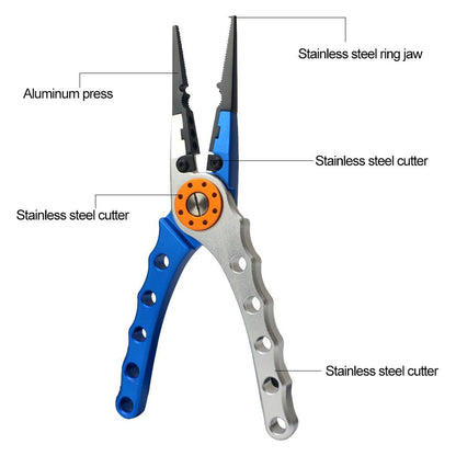 7.8" Aluminum Alloy Fishing Pliers – Multi-Function Line Cutter & Split Ring Tool