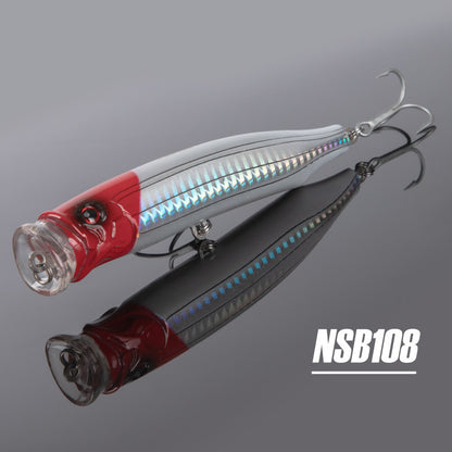 Topwater Saltwater Rattle Lure –  Floating Hard Bait with Corrosion-Resistant Hooks